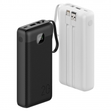 Power Bank with 3 built-in cables & fast charging LONDON 20K