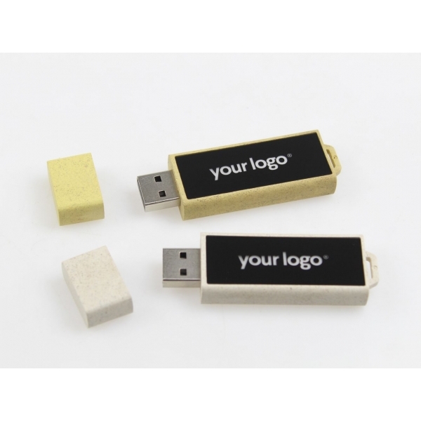 Biodegradable USB flash drive with light-up logo 1-128GB