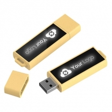 Biodegradable USB flash drive with light-up logo