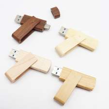 Pamięć USB twister drewniany 2w1 OTG USB-C  1-128GB