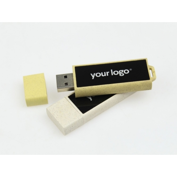 Biodegradable USB flash drive with light-up logo 1-128GB
