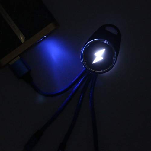 Multikabel USB 6w1 brelok MANHATTAN-C z dwustronnie podświetlanym logo
