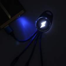 Multikabel USB 6w1 brelok MANHATTAN-C z dwustronnie podświetlanym logo