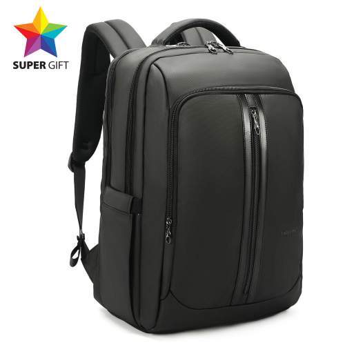 Waterproof backpack with USB and USB-C ports with logo printing 15.6