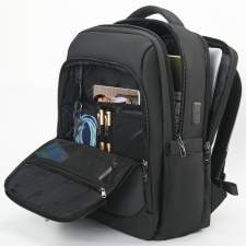 Waterproof backpack with USB and USB-C ports with logo printing 15.6