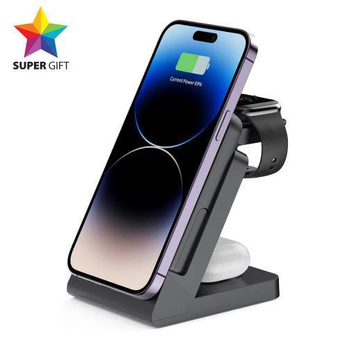 Ładowarka bezprzewodowa 3w1 z odpinanym power bankiem NEGRIL