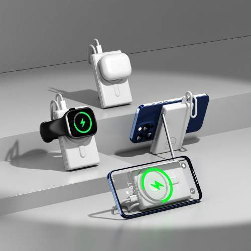 Power Bank z wbudowanym kablem USB-C i podstawką EVOLUTION 10000mAh