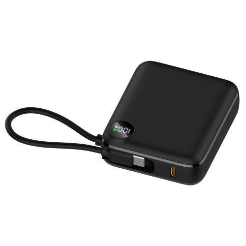 Power Bank z wbudowanym kablem USB-C i wyświetlaczem ZENOX 10000mAh