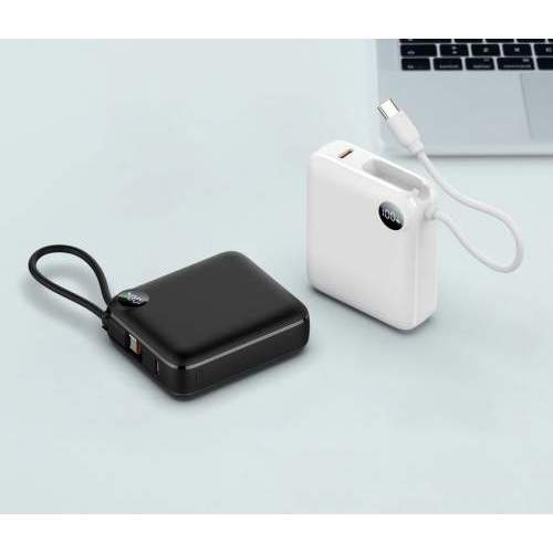 Power Bank z wbudowanym kablem USB-C i wyświetlaczem ZENOX 10000mAh