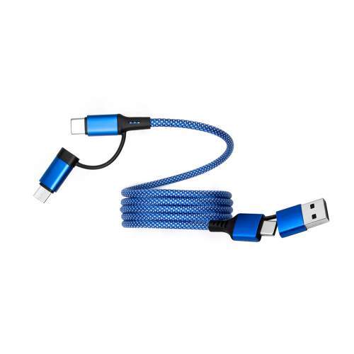 Promotional magnetic USB cable 4-in-1 60W SPIRAL with laser logo
