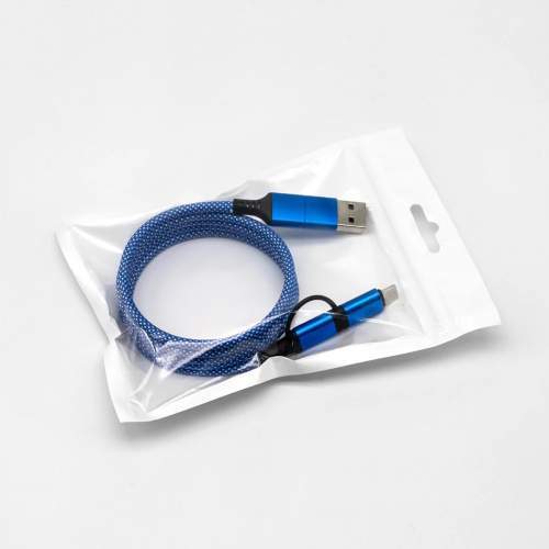 Promotional magnetic USB cable 4-in-1 60W SPIRAL with laser logo
