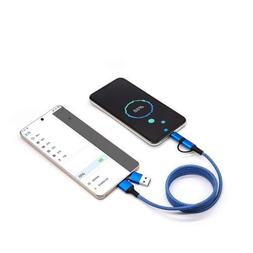 Promotional magnetic USB cable 4-in-1 60W SPIRAL with laser logo