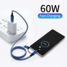 Promotional magnetic USB cable 4-in-1 60W SPIRAL with laser logo