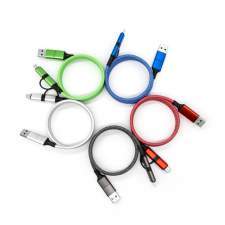 Promotional magnetic USB cable 4-in-1 60W SPIRAL with laser logo