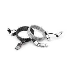 Promotional magnetic USB cable 4-in-1 60W SPIRAL with laser logo