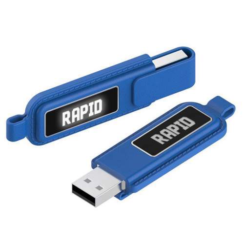 Pamięć USB skórzana z podświetlanym logo  1-128GB