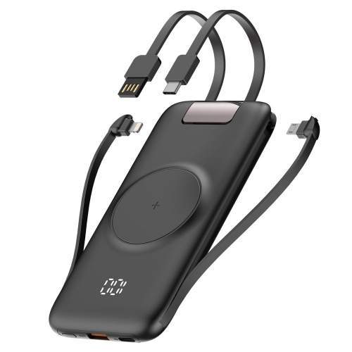 Powerbank z wbudowanymi kablami PRAGUE 10K 10000mAh