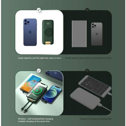 Powerbank z wbudowanymi kablami PRAGUE 10K 10000mAh