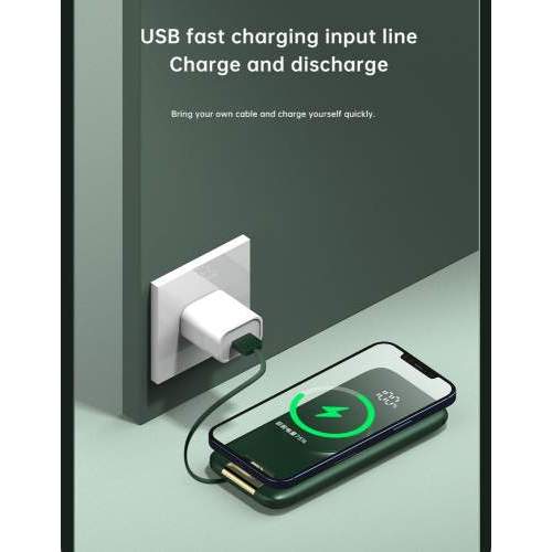 Powerbank z wbudowanymi kablami PRAGUE 10K 10000mAh