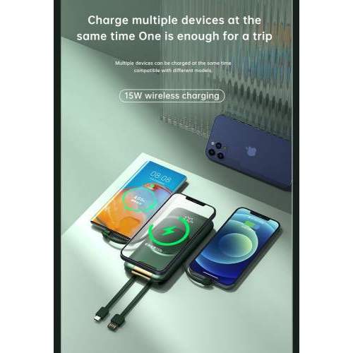 Powerbank z wbudowanymi kablami PRAGUE 10K 10000mAh