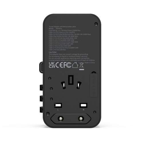 Travel Adapter GaN 100W with Retractable cable EXPLORER