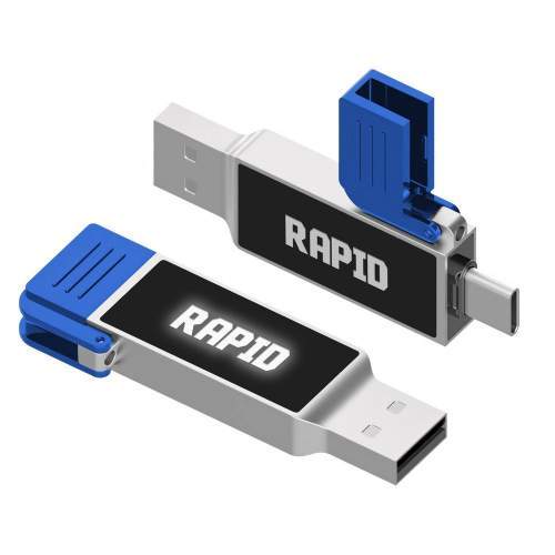Pamięć USB 2w1 OTG USB-C z podświetlanym logo  8-128GB