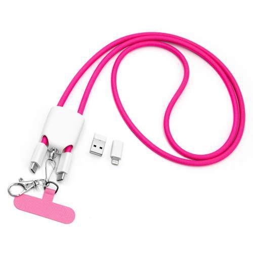 Shoulder lanyard cable ALICANTE 60W USB-C for phone with logo printing