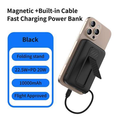 Magnetic Power Bank with USB-C cable & phone stand PRESTO 10000mAh