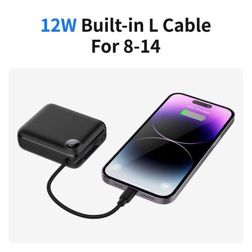 Power Bank with built-in lightning and USB-C cable ZENOX 2 10000mAh