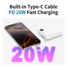 Power Bank z wbudowanymi kablami lightning i USB-C ZENOX 2 10000mAh