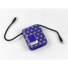 Promotional Power Bank with two Built-in Cables ZENOX 2 in Pantone Color with Print 10000mAh