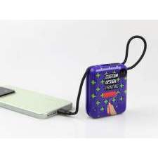 Promotional Power Bank with two Built-in Cables ZENOX 2 in Pantone Color with Print 10000mAh