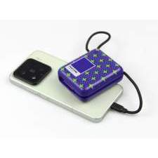 Promotional Power Bank with two Built-in Cables ZENOX 2 in Pantone Color with Print 10000mAh