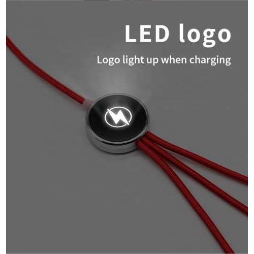 Illuminated logo 6-in-1 USB cable ATLANTA in Pantone color