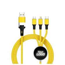 Illuminated logo 6-in-1 USB cable ATLANTA in Pantone color