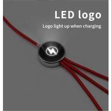 Illuminated logo 6-in-1 USB cable ATLANTA in Pantone color