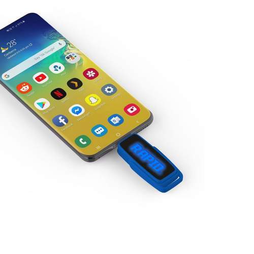 Pamięć USB wysuwana 2w1 OTG USB-C z podświetlanym logo  8-128GB