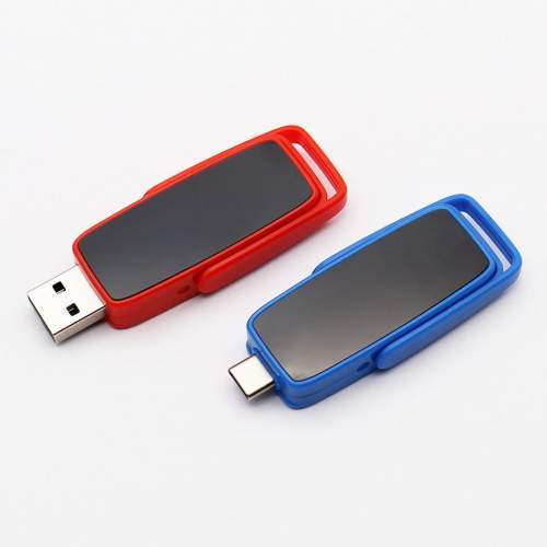 Pamięć USB wysuwana 2w1 OTG USB-C z podświetlanym logo  8-128GB