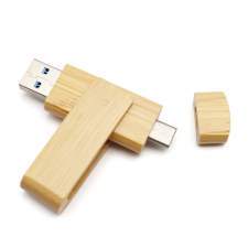 Pamięć USB twister drewniany 2w1 OTG USB-C  1-128GB