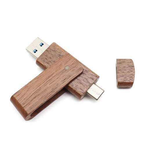 Pamięć USB twister drewniany 2w1 OTG USB-C 1-128GB