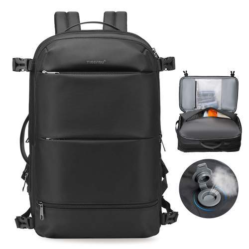 Innovative urban backpack with vacuum compartment with logo printing 17.3