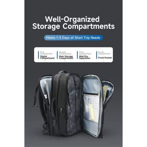 Innovative urban backpack with vacuum compartment with logo printing 17.3