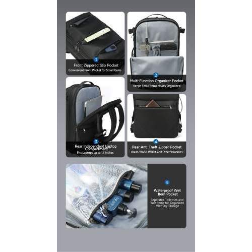 Innovative urban backpack with vacuum compartment with logo printing 17.3