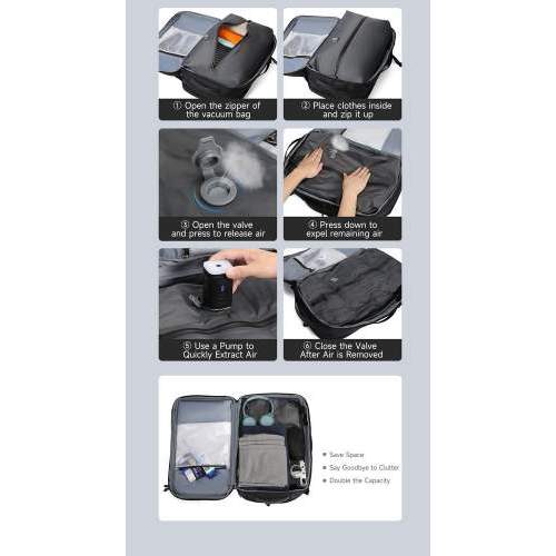 Innovative urban backpack with vacuum compartment with logo printing 17.3