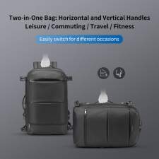 Innovative urban backpack with vacuum compartment with logo printing 17.3
