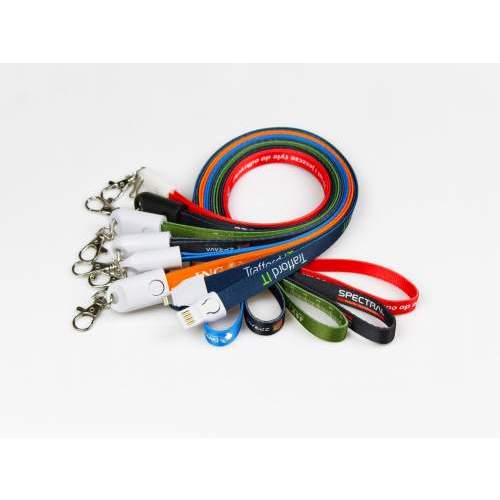 Reklamowy kabel smycz WAIKIKI USB-C z nadrukiem full color
