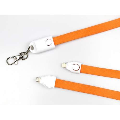 Reklamowy kabel smycz WAIKIKI USB-C z nadrukiem full color