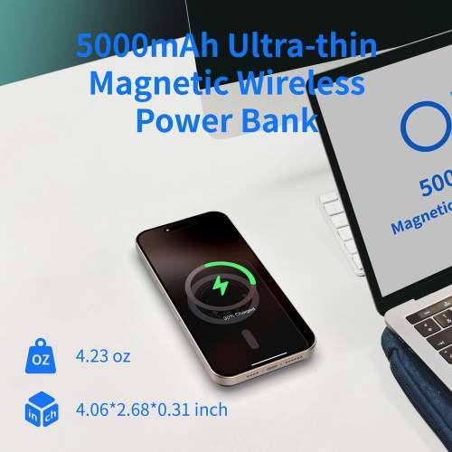 Ultracienki power bank magnetyczny TITAN 5000mAh
