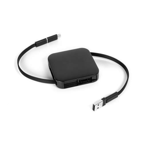 Wielofunkcyjny multikabel 4w1 60W ERVIK z podstawką pod telefon i logo