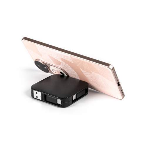 Wielofunkcyjny multikabel 4w1 60W ERVIK z podstawką pod telefon i logo